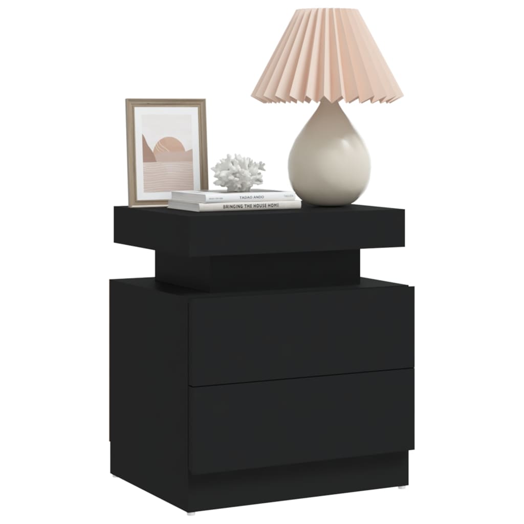 Table de chevet Noir 45x35x52 cm Aggloméré - XIOS