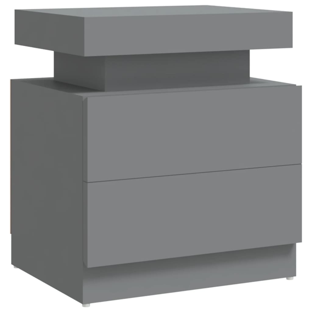 Table de chevet Gris 45x35x52 cm Bois d'ingénierie - XIOS