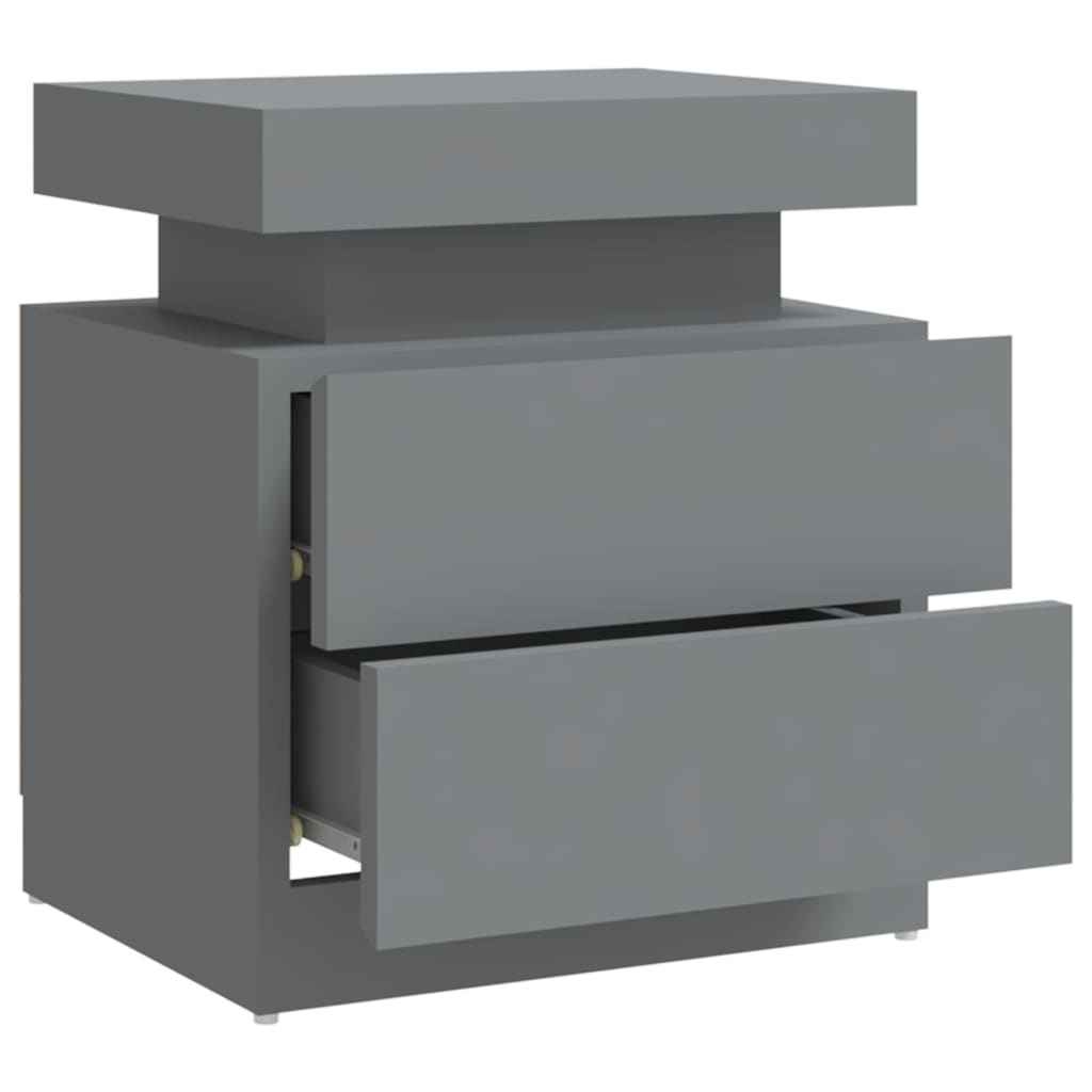 Table de chevet Gris 45x35x52 cm Bois d'ingénierie - XIOS
