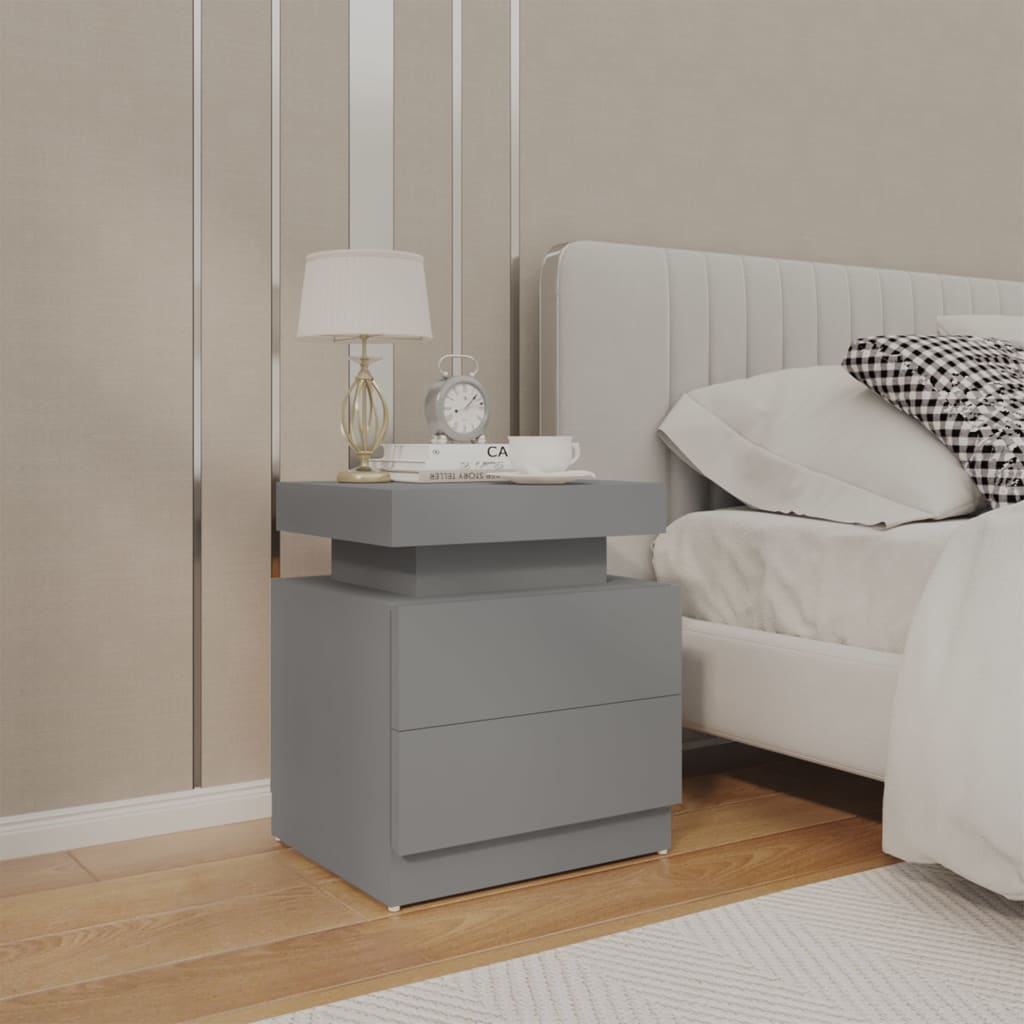 Table de chevet Gris 45x35x52 cm Bois d'ingénierie - XIOS