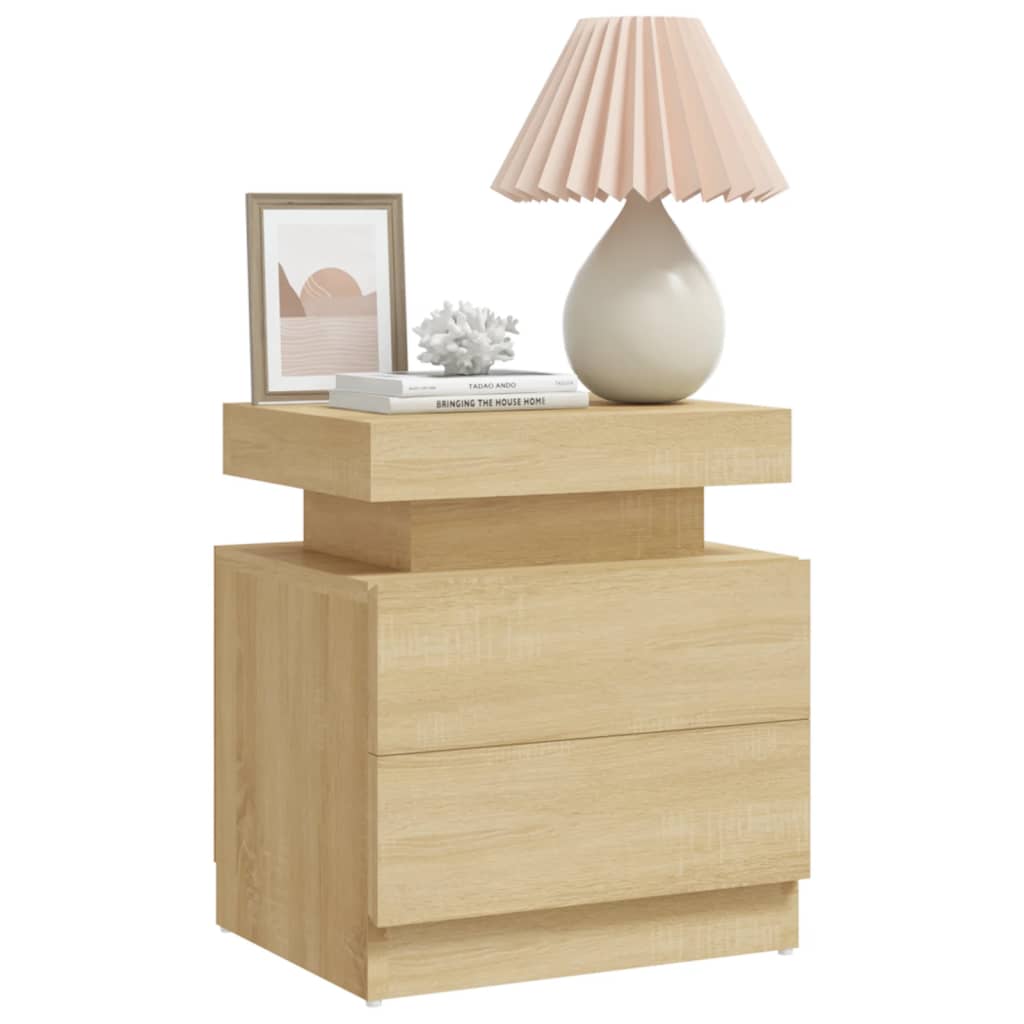 Table de chevet Chêne sonoma 45x35x52 cm Bois d'ingénierie - XIOS