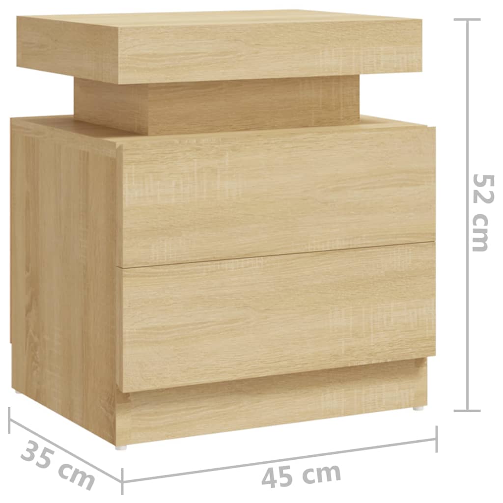 Table de chevet Chêne sonoma 45x35x52 cm Bois d'ingénierie - XIOS