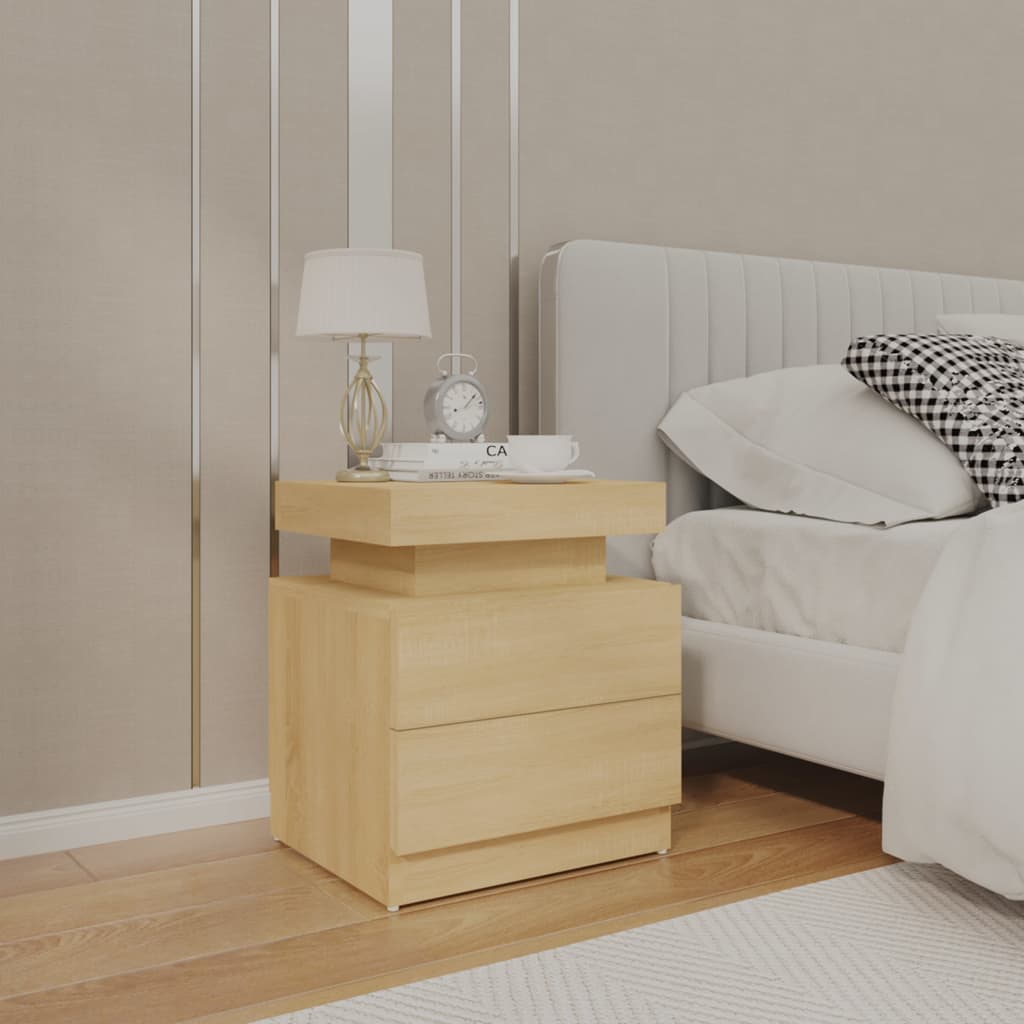 Table de chevet Chêne sonoma 45x35x52 cm Bois d'ingénierie - XIOS