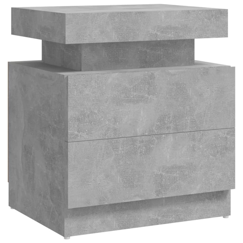 Table de chevet Gris béton 45x35x52 cm Bois d'ingénierie - XIOS