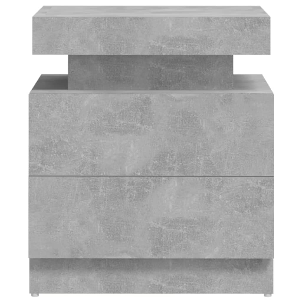 Table de chevet Gris béton 45x35x52 cm Bois d'ingénierie - XIOS