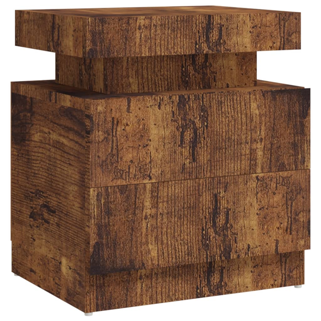 Table de chevet chêne fumé 45x35x52 cm Bois d'ingénierie - XIOS