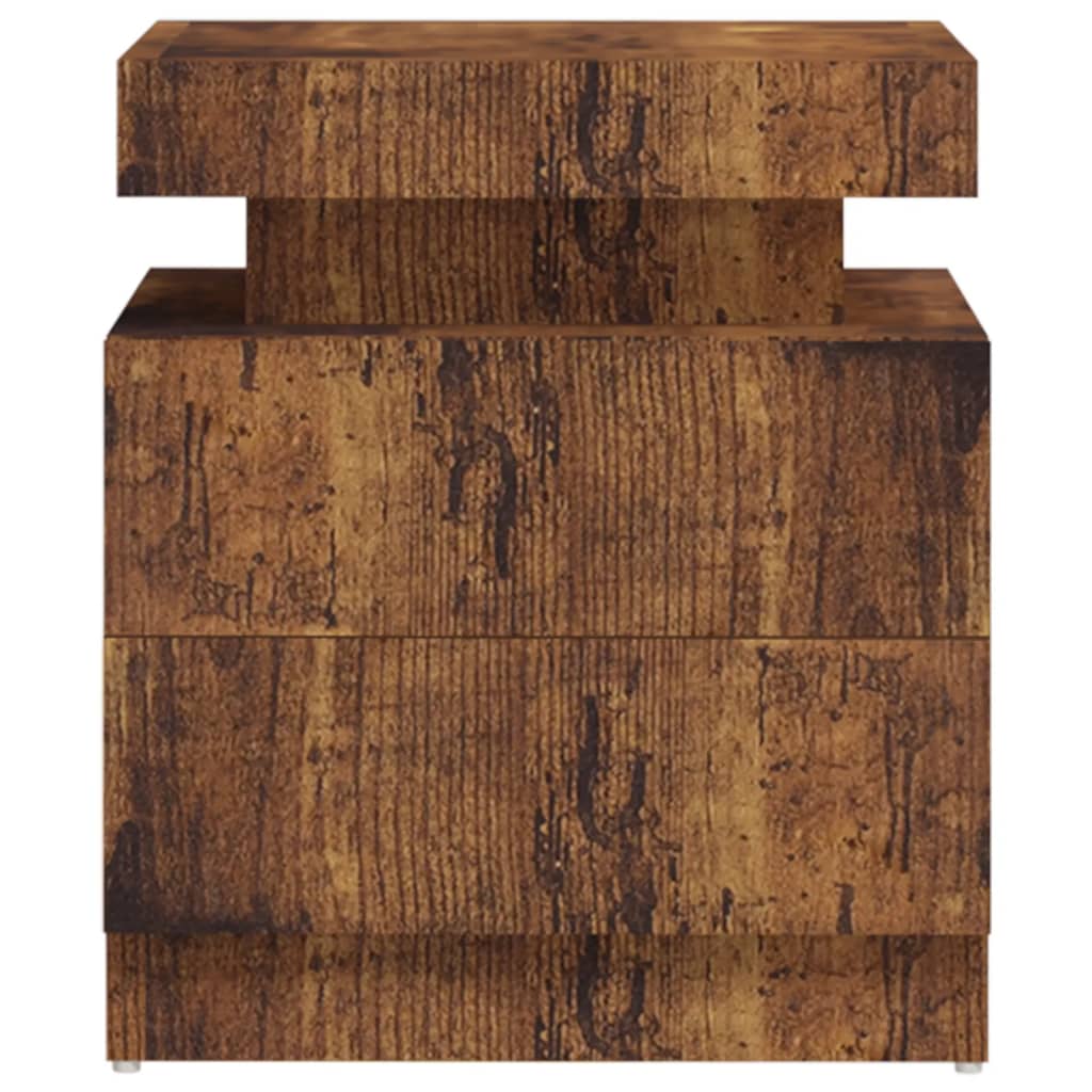 Table de chevet chêne fumé 45x35x52 cm Bois d'ingénierie - XIOS
