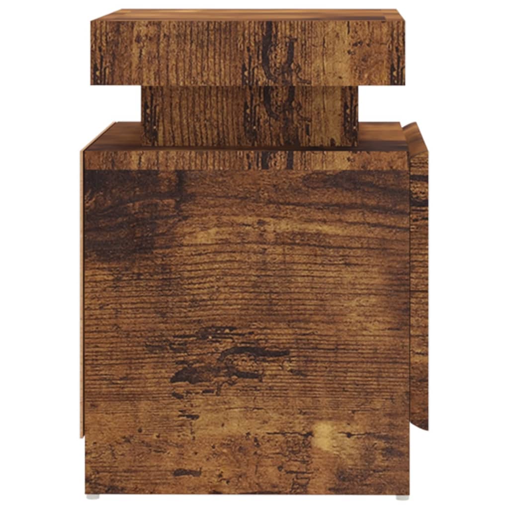 Table de chevet chêne fumé 45x35x52 cm Bois d'ingénierie - XIOS