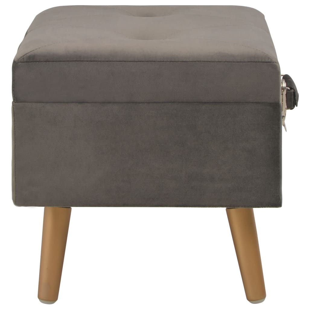 Tabourets de rangement lot de 3 Gris Velours - XIOS