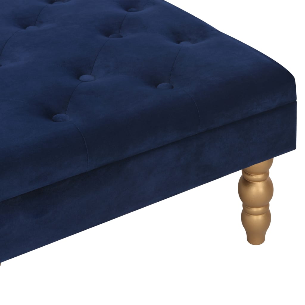 Tabouret Bleu marine 60x60x36 cm Velours - XIOS