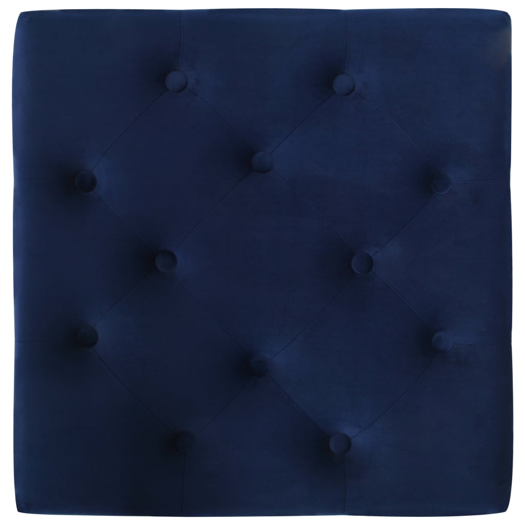 Tabouret Bleu marine 60x60x36 cm Velours - XIOS
