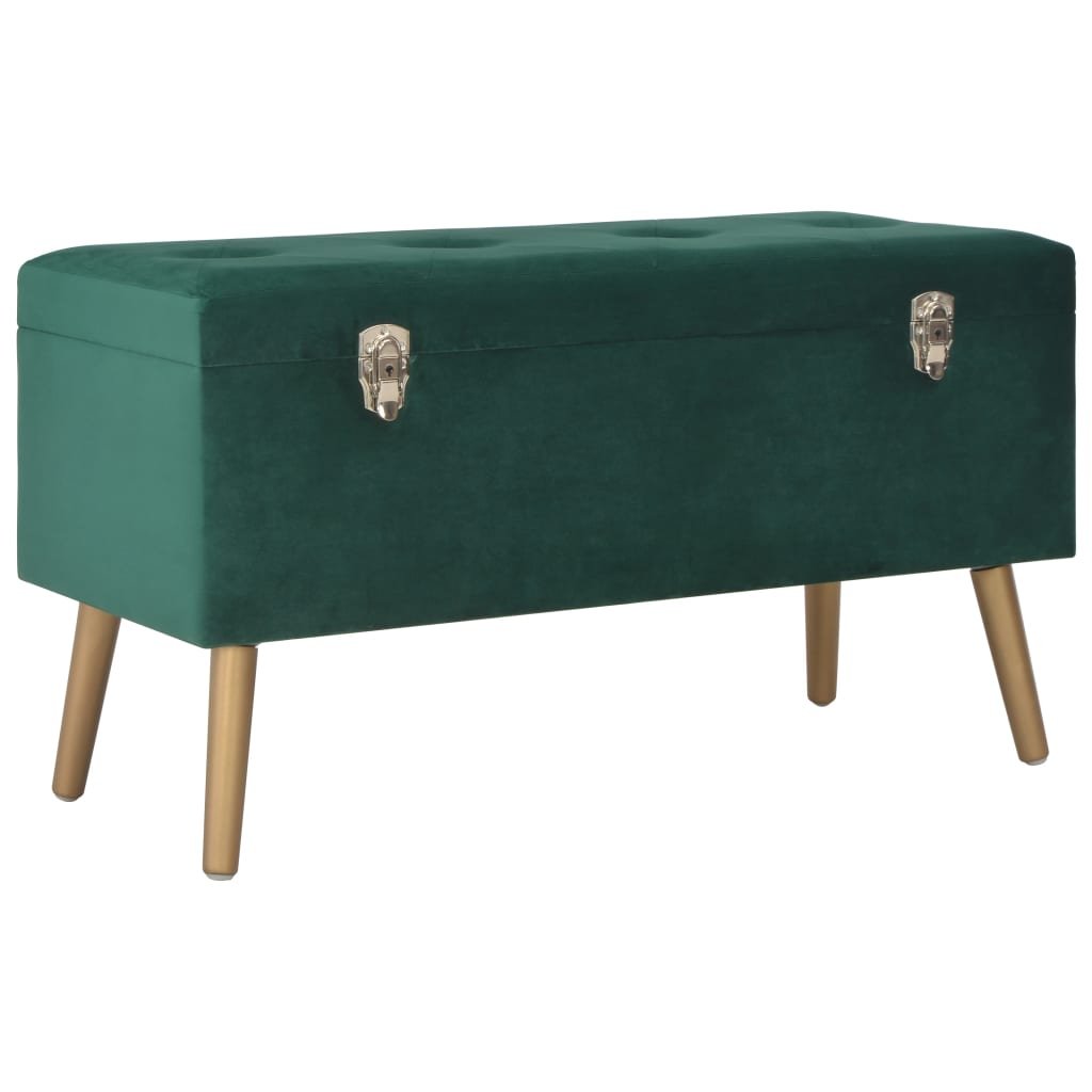 Banc avec compartiment de rangement 80 cm Vert Velours - XIOS