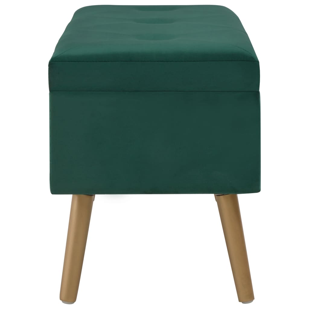 Banc avec compartiment de rangement 80 cm Vert Velours - XIOS