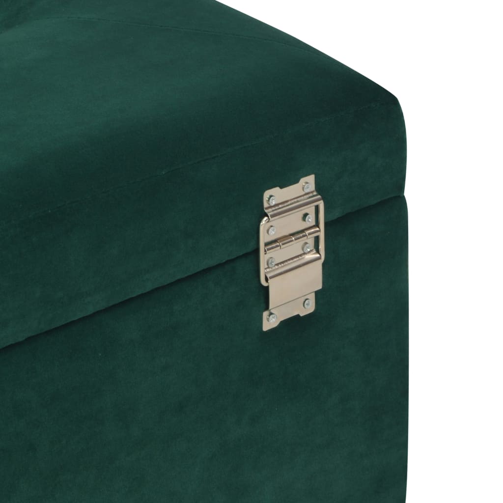 Banc avec compartiment de rangement 80 cm Vert Velours - XIOS