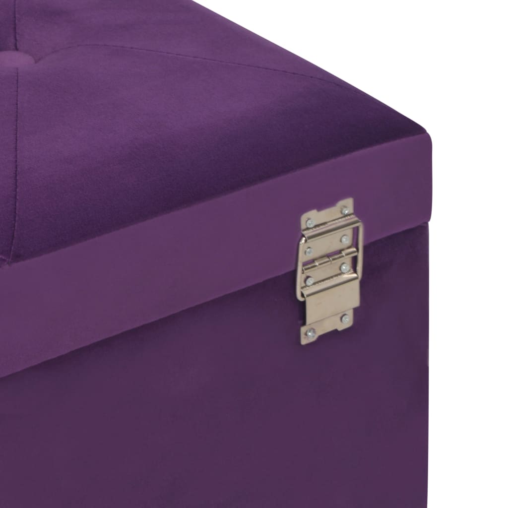 Banc avec compartiment de rangement 80 cm Violet Velours - XIOS