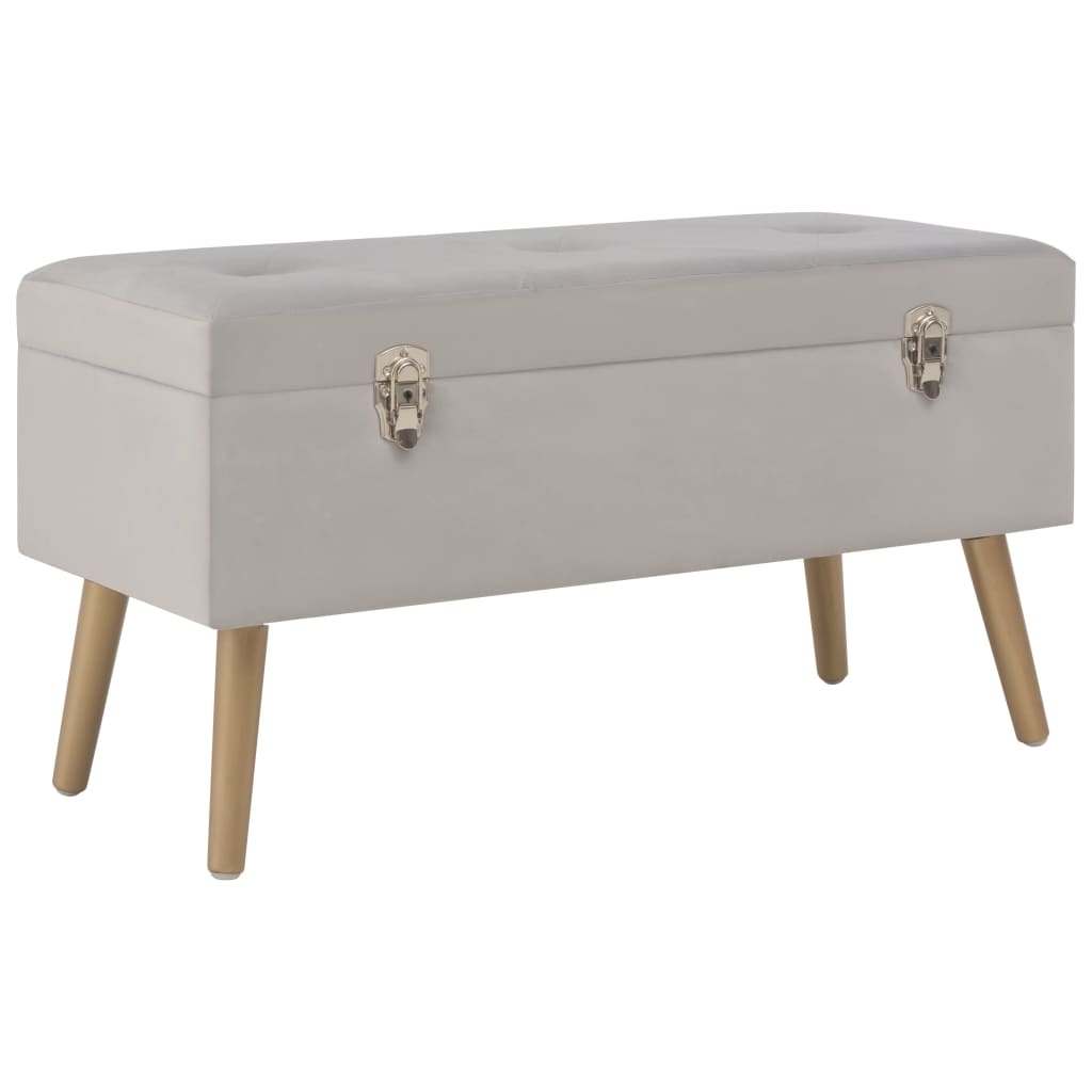 Banc avec compartiment de rangement 80 cm Gris Velours - XIOS
