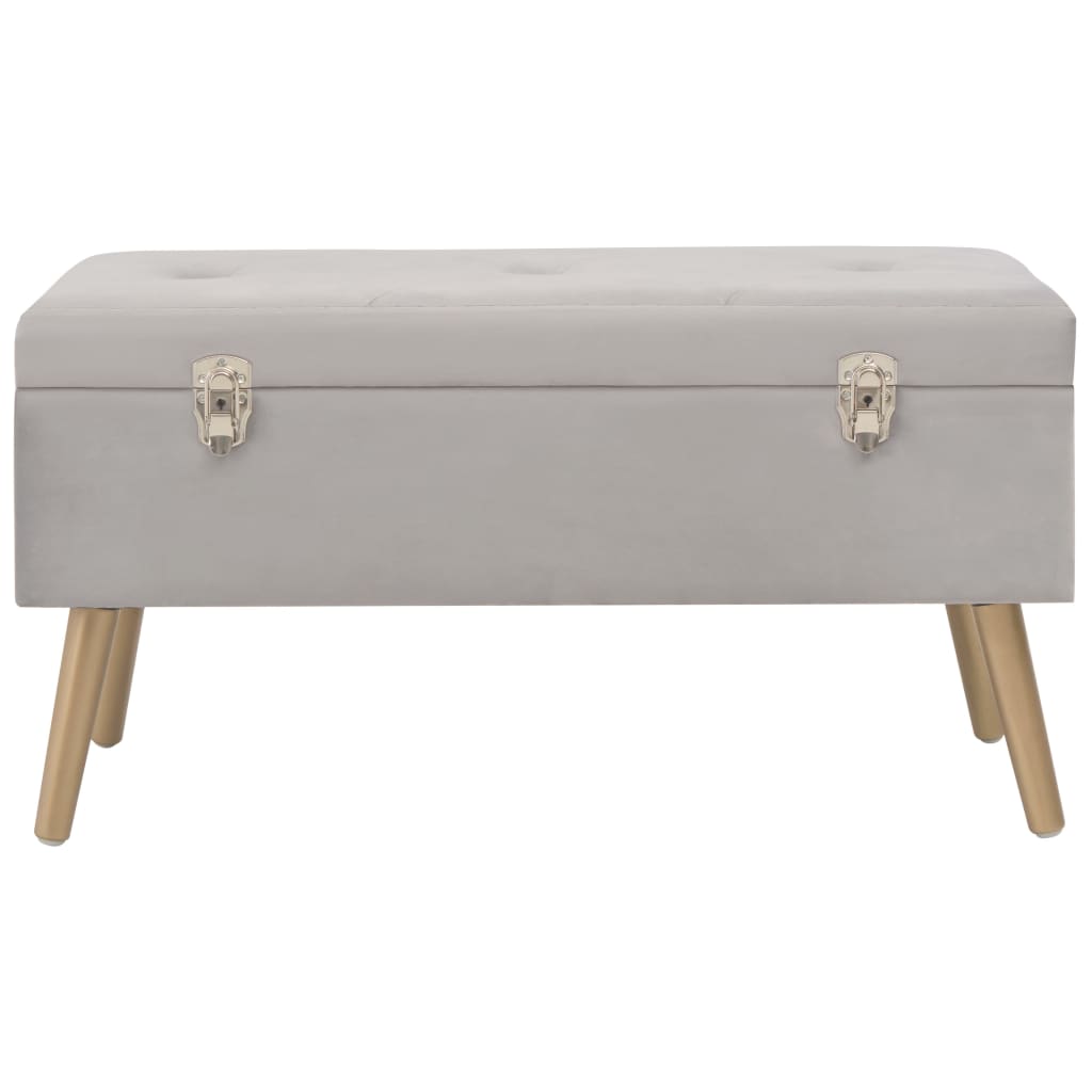 Banc avec compartiment de rangement 80 cm Gris Velours - XIOS
