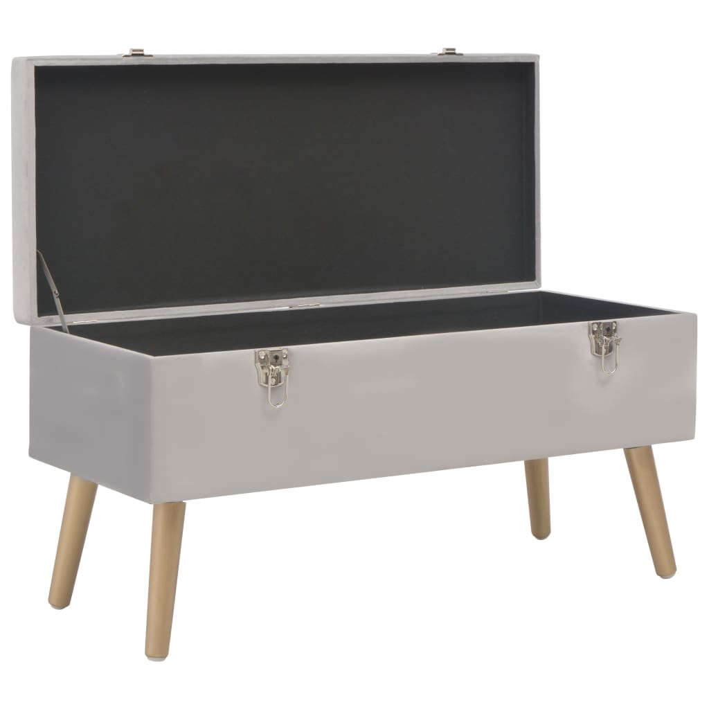 Banc avec compartiment de rangement 80 cm Gris Velours - XIOS