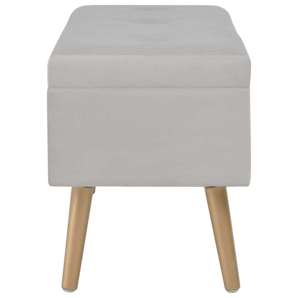 Banc avec compartiment de rangement 80 cm Gris Velours - XIOS