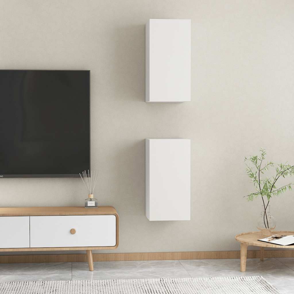 Meubles TV 2 pcs Blanc 30,5x30x60 cm Bois d’ingénierie - XIOS