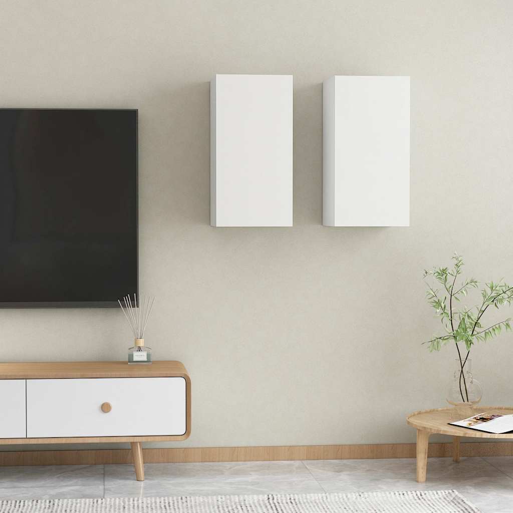 Meubles TV 2 pcs Blanc 30,5x30x60 cm Bois d’ingénierie - XIOS