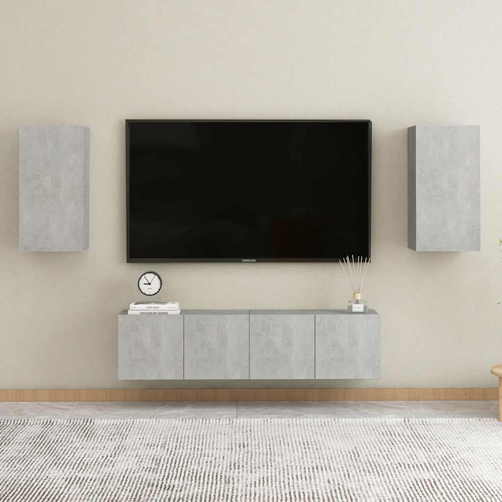 Meuble TV Gris béton 30,5x30x60 cm Bois d’ingénierie - XIOS