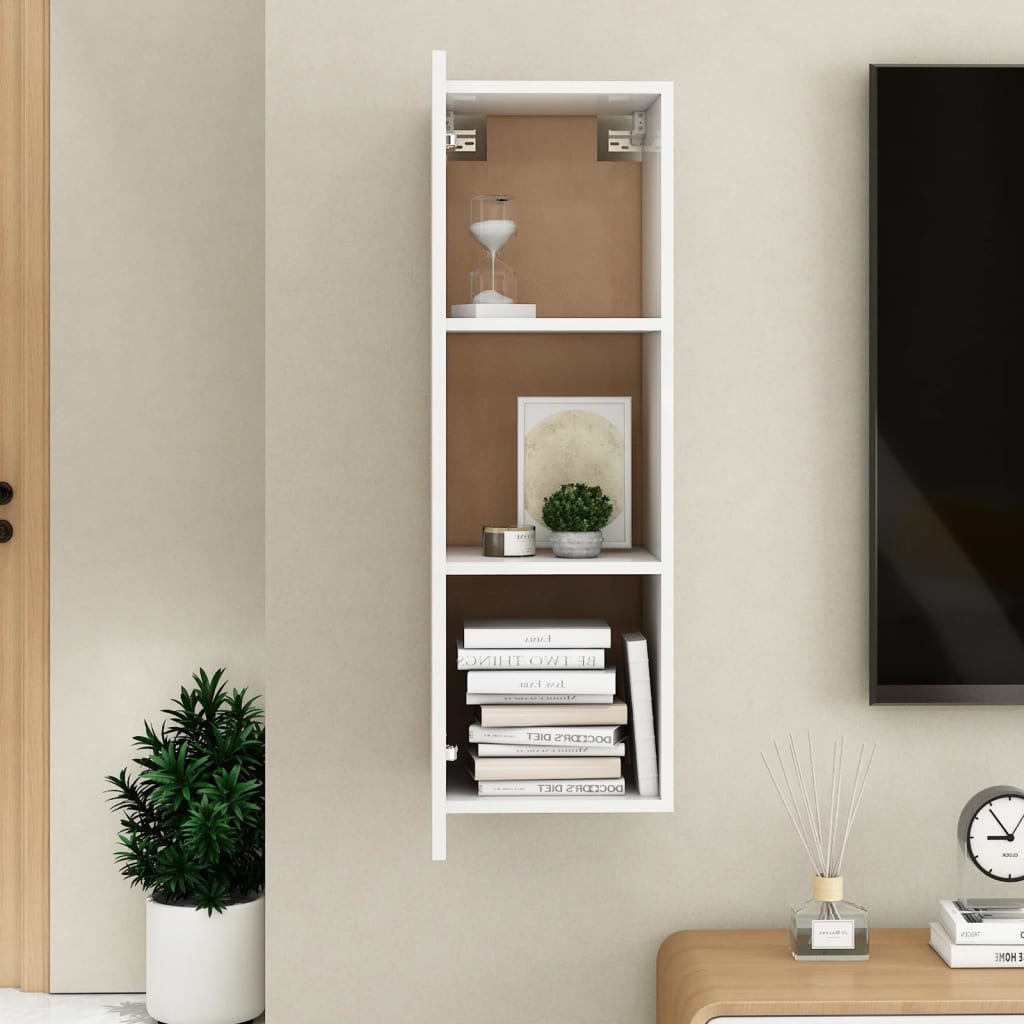 Meuble TV Blanc 30,5x30x90 cm Bois d’ingénierie - XIOS