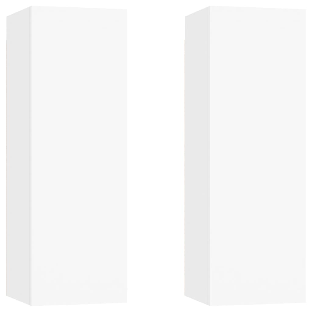 Meubles TV 2 pcs Blanc 30,5x30x90 cm Bois d’ingénierie - XIOS