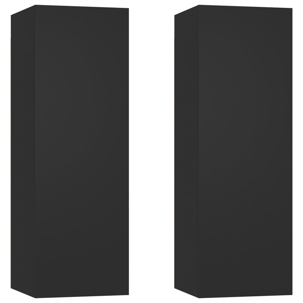 Meubles TV 2 pcs Noir 30,5x30x90 cm Bois d’ingénierie - XIOS