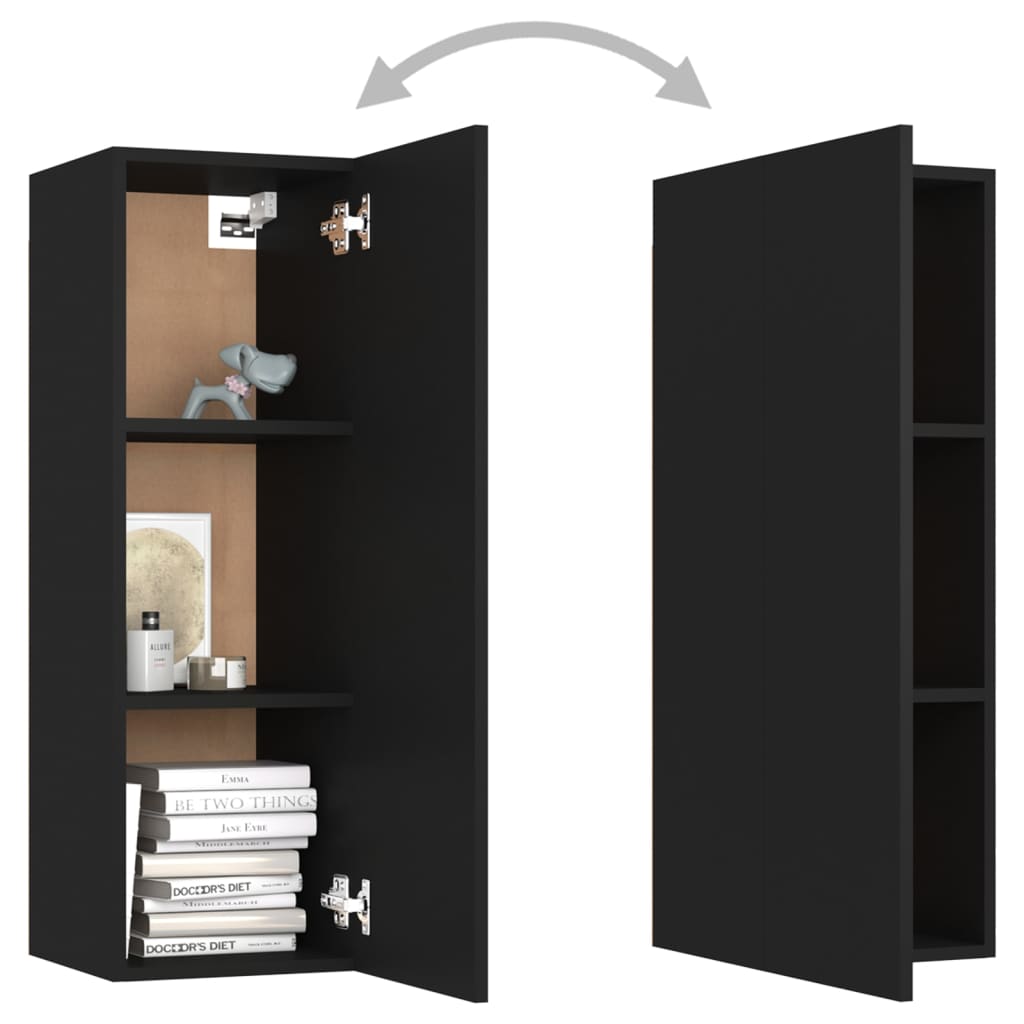 Meubles TV 2 pcs Noir 30,5x30x90 cm Bois d’ingénierie - XIOS