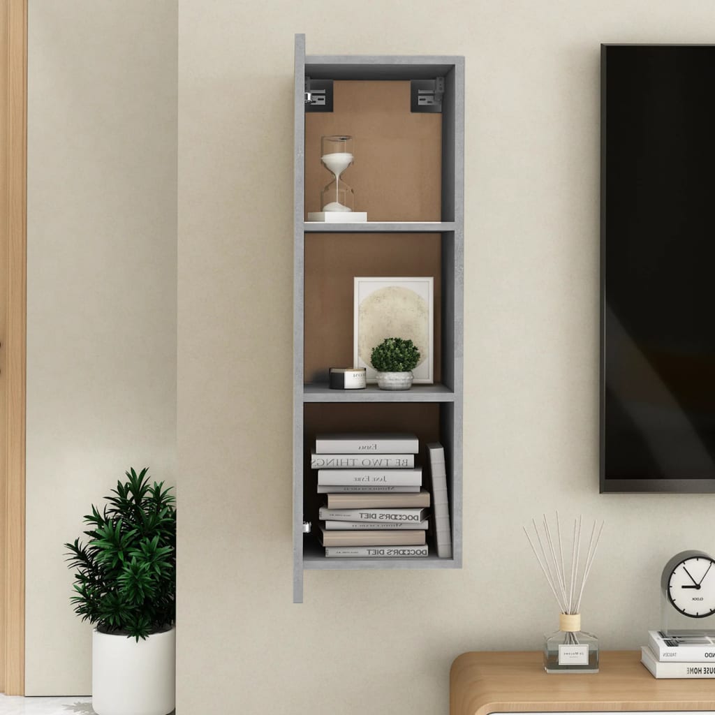 Meuble TV Gris béton 30,5x30x90 cm Bois d’ingénierie - XIOS