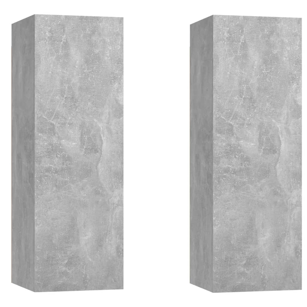 Meubles TV 2 pcs Gris béton 30,5x30x90 cm Bois d’ingénierie - XIOS