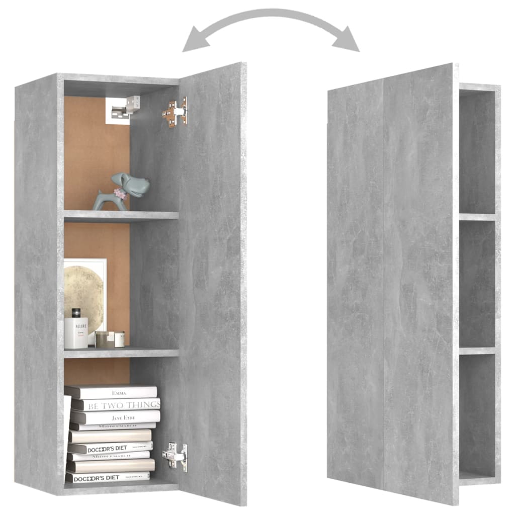 Meubles TV 2 pcs Gris béton 30,5x30x90 cm Bois d’ingénierie - XIOS