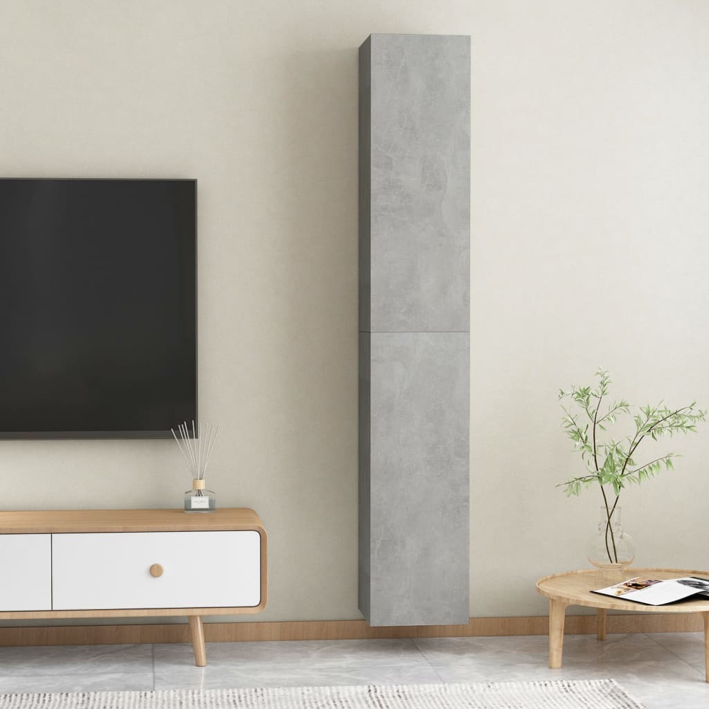 Meubles TV 2 pcs Gris béton 30,5x30x90 cm Bois d’ingénierie - XIOS