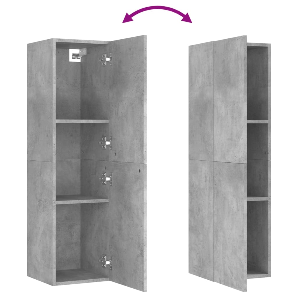 Meuble TV Gris béton 30,5x30x110 cm Bois d’ingénierie - XIOS