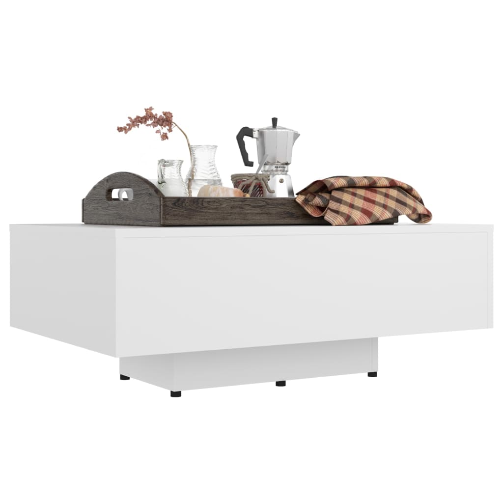 Table basse Blanc 85x55x31 cm Bois d'ingénierie - XIOS