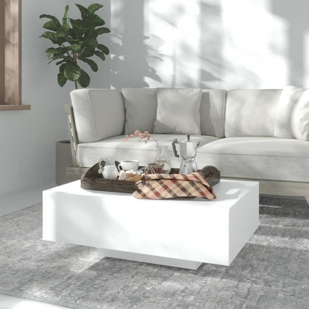 Table basse Blanc 85x55x31 cm Bois d'ingénierie - XIOS