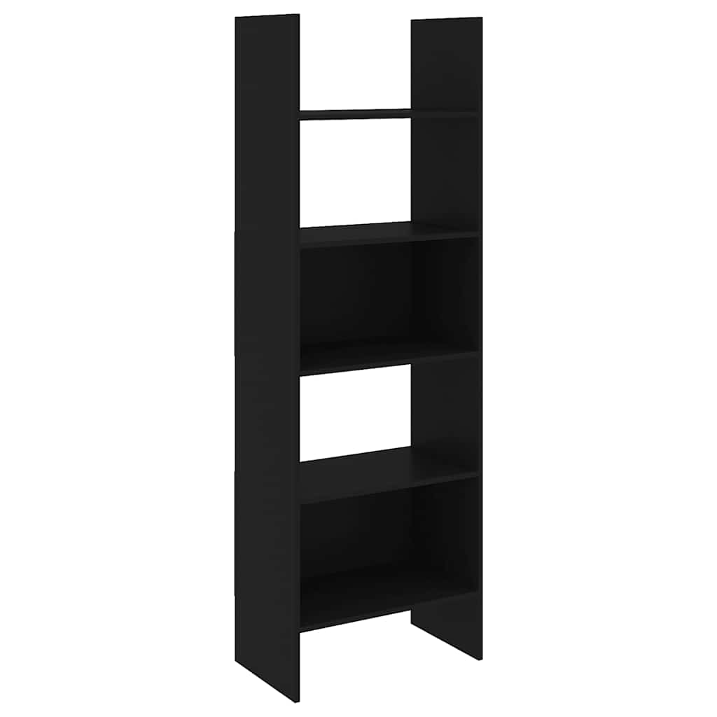 Bibliothèque Noir 60x35x180 cm Bois d’ingénierie - XIOS