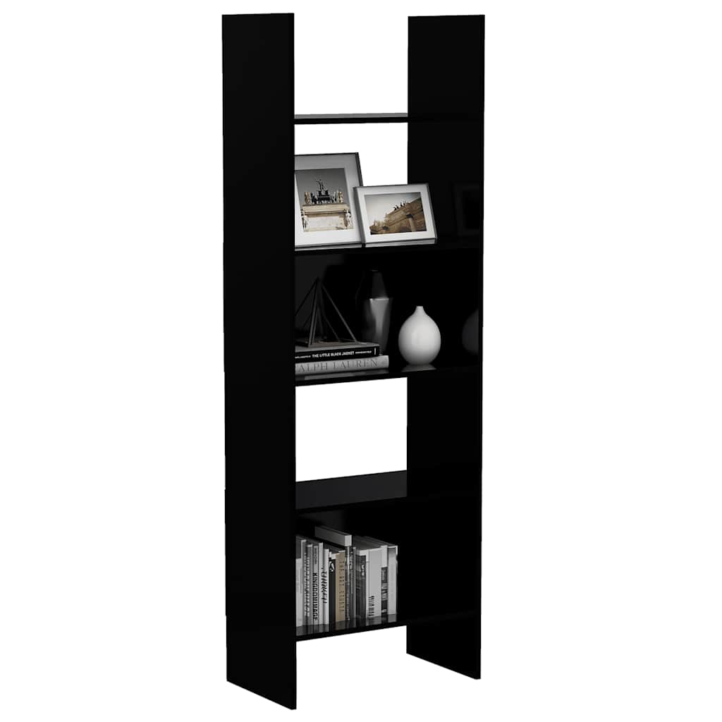 Bibliothèque Noir 60x35x180 cm Bois d’ingénierie - XIOS