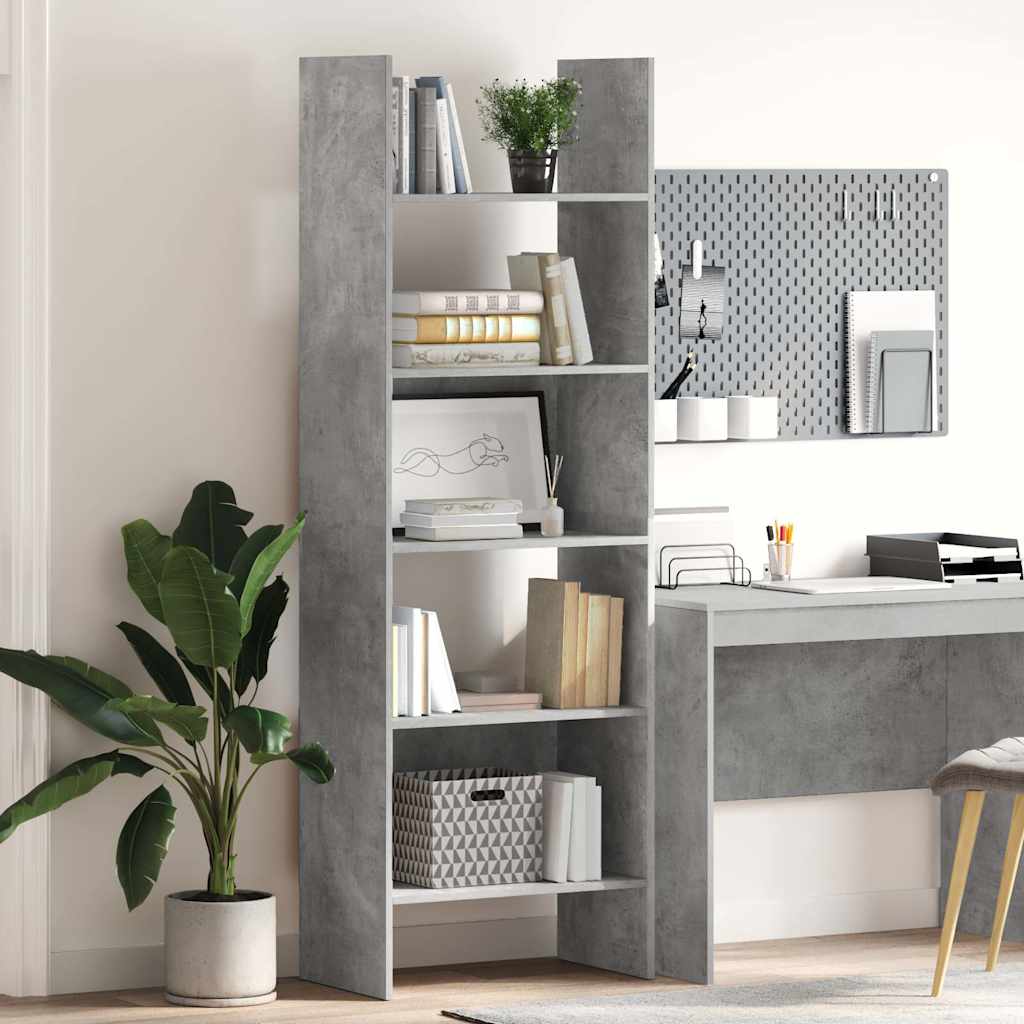 Bibliothèque Gris béton 60x35x180 cm Bois d’ingénierie - XIOS