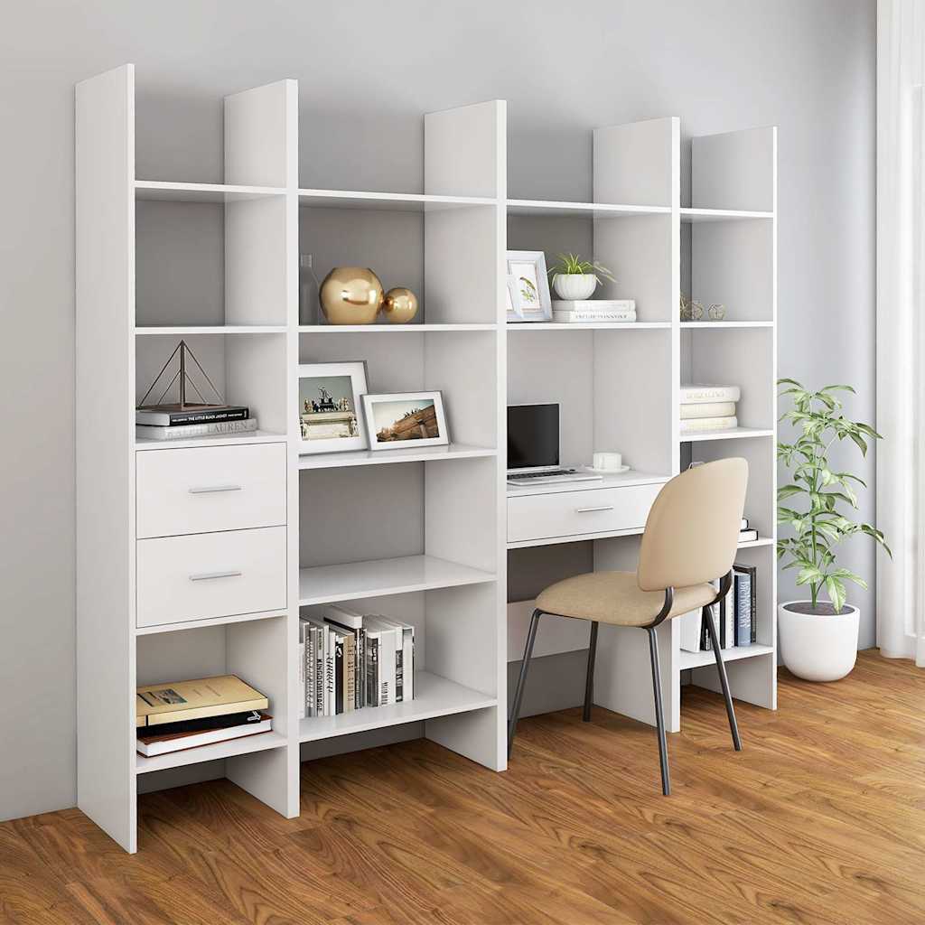 Bibliothèque Blanc 40x35x180 cm Bois d'ingénierie - XIOS