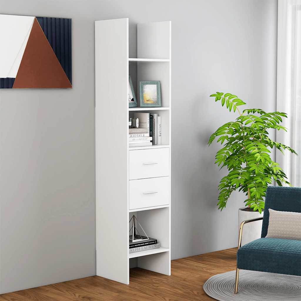 Bibliothèque Blanc 40x35x180 cm Bois d'ingénierie - XIOS