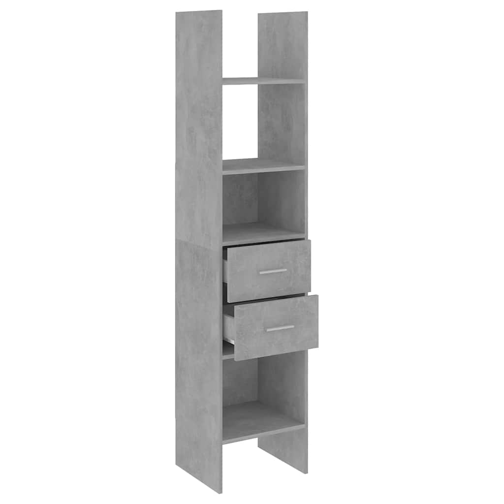 Bibliothèque Gris béton 40x35x180 cm Bois d’ingénierie - XIOS