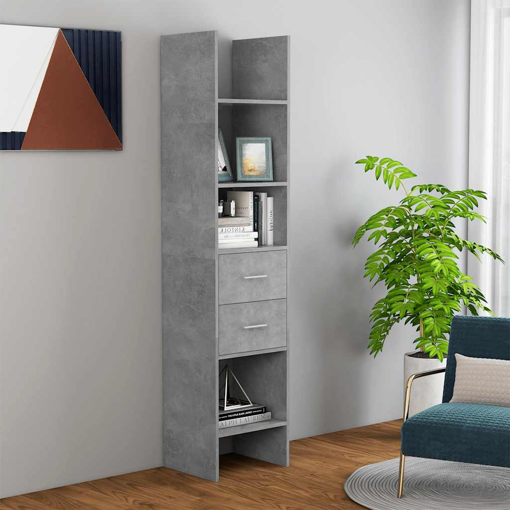 Bibliothèque Gris béton 40x35x180 cm Bois d’ingénierie - XIOS