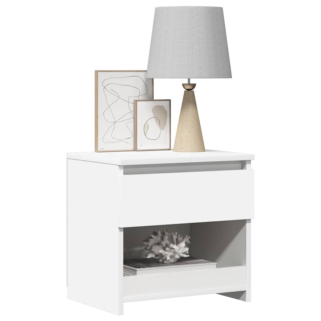 Tables de chevet 2 pcs Blanc 40x30x39 cm Bois d'ingénierie - XIOS