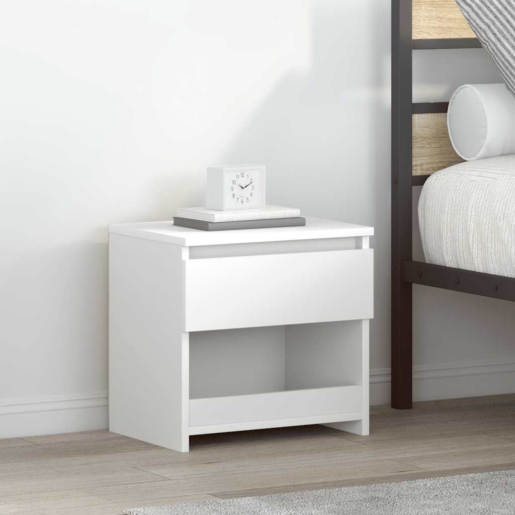 Tables de chevet 2 pcs Blanc 40x30x39 cm Bois d'ingénierie - XIOS