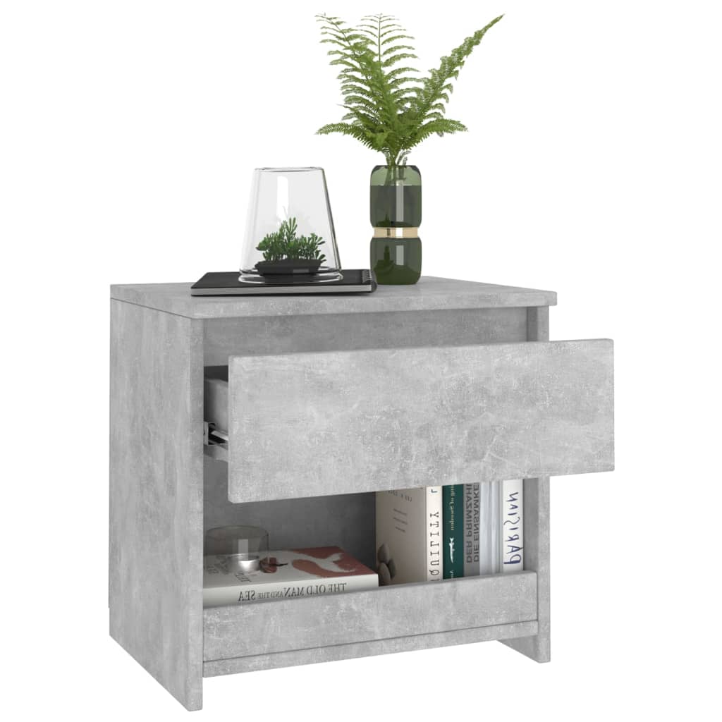 Tables de chevet 2 pcs Gris béton 40x30x39 cm Bois d’ingénierie - XIOS