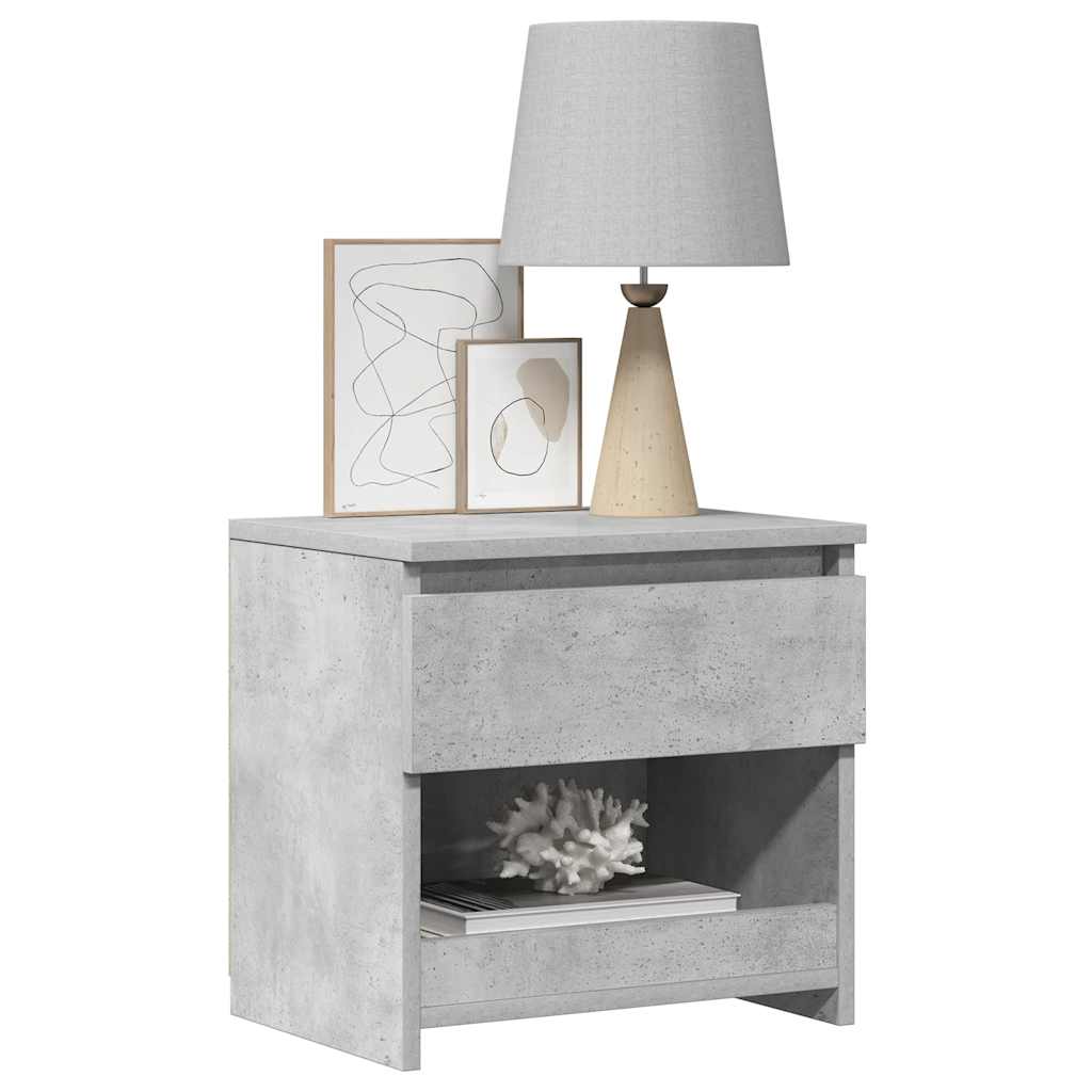 Tables de chevet 2 pcs Gris béton 40x30x39 cm Bois d’ingénierie - XIOS