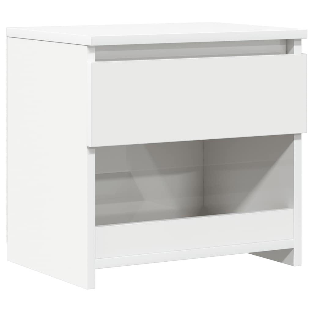 Table de chevet blanc brillant 40x30x39 cm bois d’ingénierie - XIOS