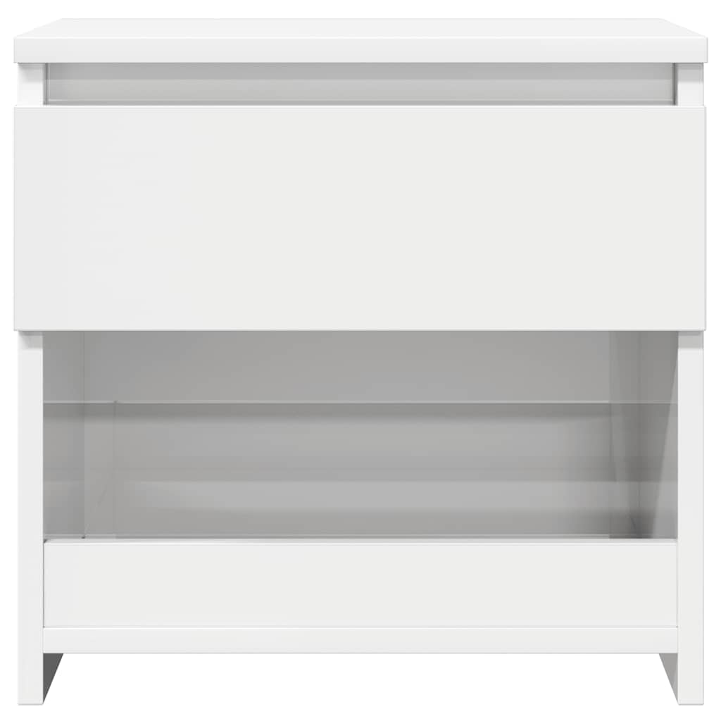 Table de chevet blanc brillant 40x30x39 cm bois d’ingénierie - XIOS